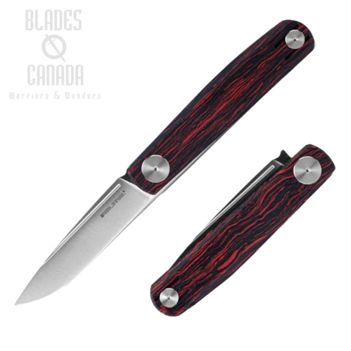 Real Steel Gslip Slipjoint Folding Knife, VG10, Damascus G10 Black/Red, 7865OR